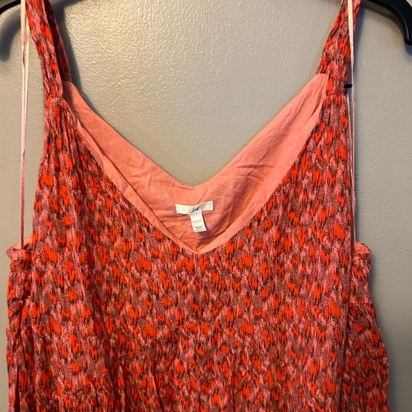 Joie dress - red/pink print sleeveless cotton midi/maxi dress - Picture 5 of 9